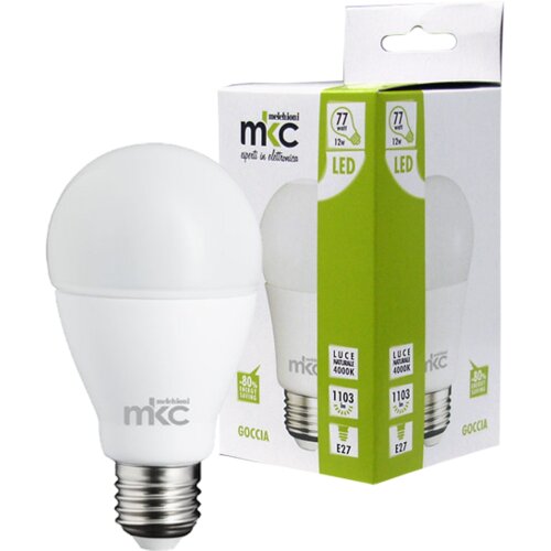 Mkc Sijalica,LED 12W, E27, 220V AC,prirodno bijela svjetlost &amp;ndash; LED GOCCIA A60 E27/12W-N Box Slike