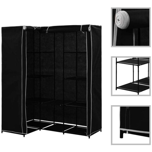 vidaXL Kotna garderobna omara 130x87x169 cm črna Cene