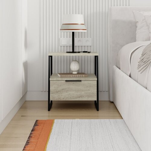 Hanah home noćni ormarić pal - travertine travertine nightstand Cene