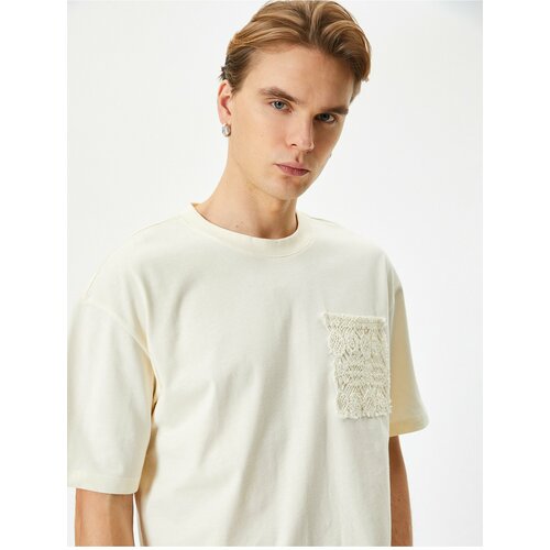 Koton Crew Neck T-Shirt Pocket Detail Embroidered Short Sleeve Slike