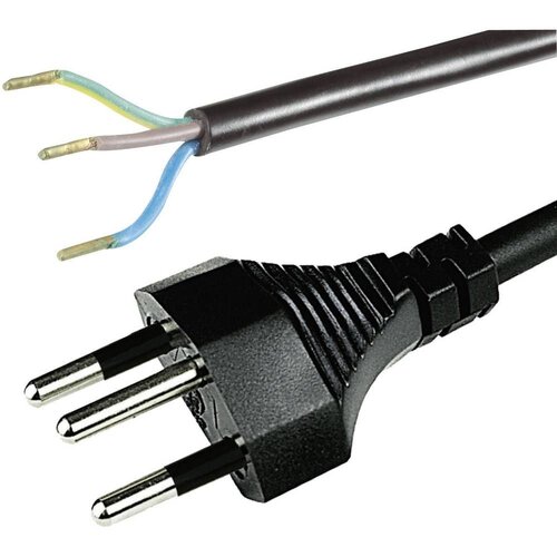 Hawa Priključni kabel [ &scaron;vicarski vtič - kabel\, odprti konec] črni 2 m 1008242, (20414227) Cene