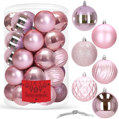  Set Božićnih kuglica Springos® 8 cm, 30 komada - Ružičasta Cene