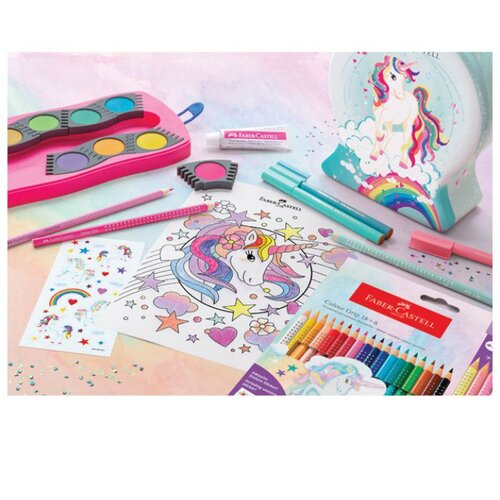  BOJE DRVENE 10BOJA GRIP 2001 PLUS 3BOJE DRVENE SPARKLE PASTEL UNICORN FABER CASTELL 201542 BLISTER Slike