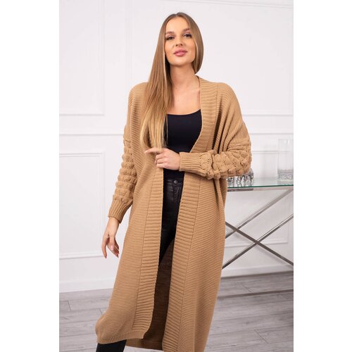 Kesi Sweater with bubbles on the camel sleeve Slike