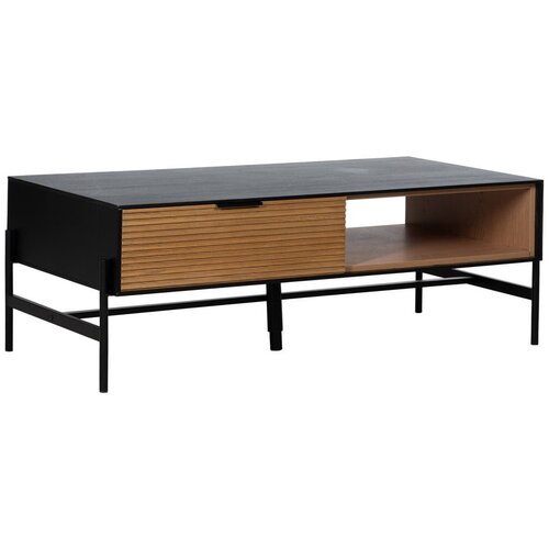 Ixia Črna mizica v jesenovem dekorju 60x124 cm Orleans – Cene