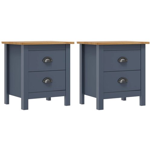 vidaXL Noćni ormarići Hill Range 2 kom sivi 46x35x49,5 cm od borovine Cijene