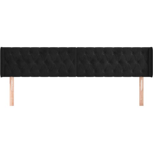  Uzglavlje s u&amp;scaron;ima crno 203x16x78/88 cm bar&amp;scaron;unasto Slike