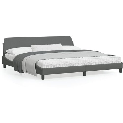 vidaXL Okvir za krevet s uzglavljem tamnosivi 200 x 200 cm od tkanine Cene
