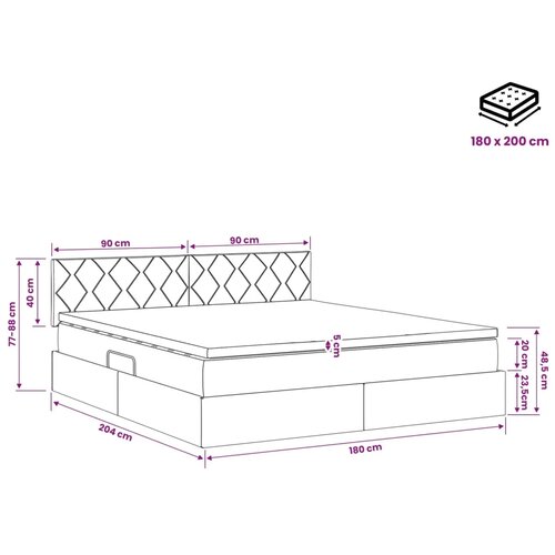  Krevet s od storage Svjetlosiva 180 x 200 cm Bar&amp;scaron;un - Svjetlosiva 180 x 200 cm Dizajn s rombovima Slike