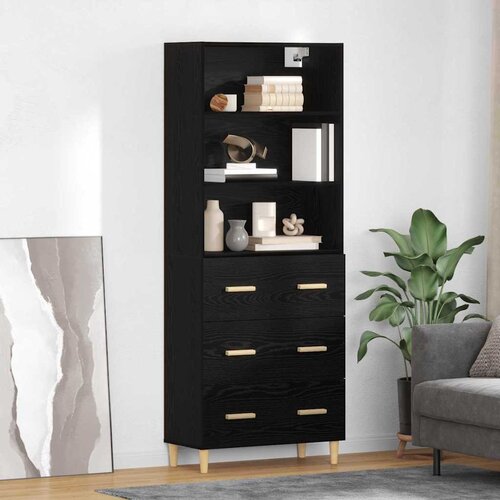  Highboard Crni hrast 69,5 x 32,5 x 180 cm Konstruirano drvo Cijene