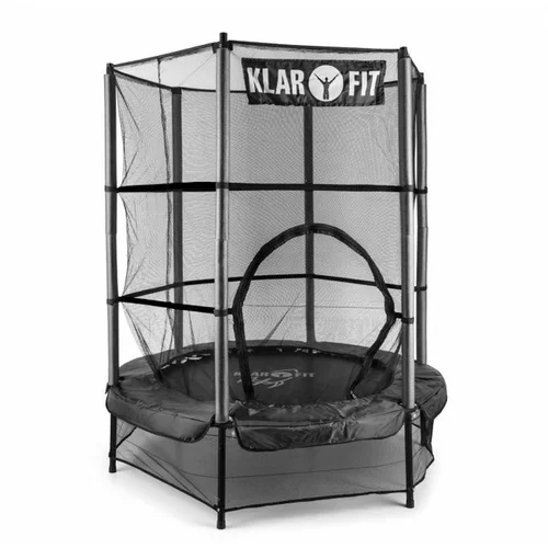 Klarfit rocketkid, crni, 140 cm, trampolin, sigurnosna mreža, bungee opruge