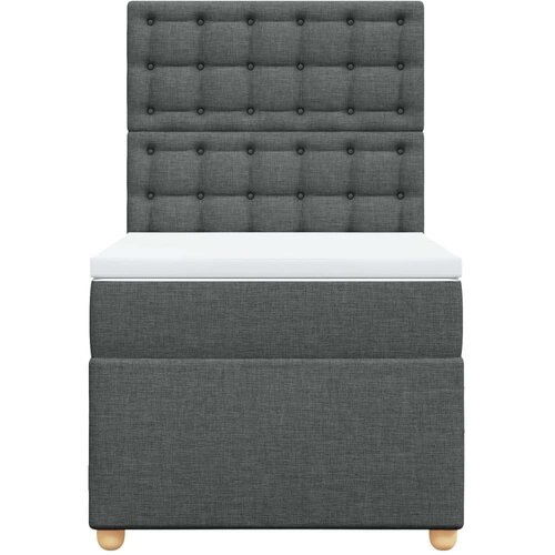 VidaXL Krevet s oprugama i madracem tamnosivi 100 x 200 cm od tkanine Slike