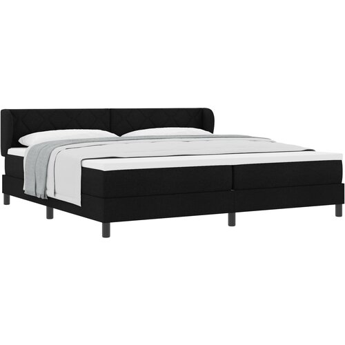 VidaXL Crni Box Spring Krevet s Madracem, 200x200 cm, Tkanina Slike