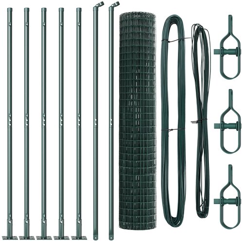 vidaXL Euro Ograda s 7 Flansiranim Stupovima 1,4x10 m Galvanizirani Čelik Cijene