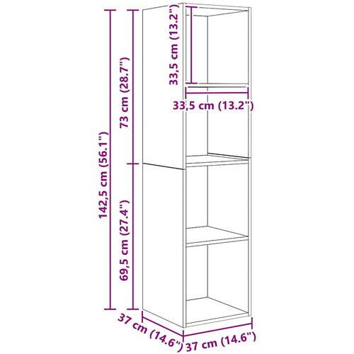  Set TV komoda 2 pcs Smeđa 37 x 37 x 142,5 cm Konstruirano drvo Slike