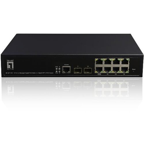  LevelOne KILBY 10-Port L2 Managed Gigabit PoE Switch, 2 x SFP, 802.3at /af PoE, 125W, 8 PoE Outputs Cene