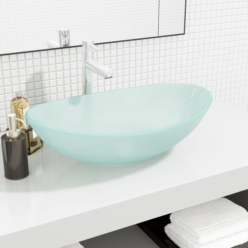 VidaXL Umivaonik od kaljenog stakla 54 5 x 35 x 15 5 cm matirani Slike