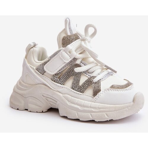 Kesi Children's sneakers with crystals white Rianalla Cene