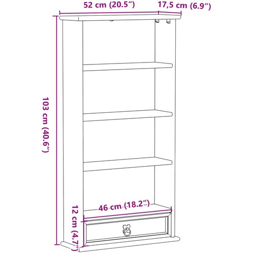  za CD-ove Corona 52 x 17,5 x 103 cm od masivne borovine Slike