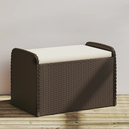 VidaXL Klop z blazino rjava 80x51x52 cm poli ratan Slike