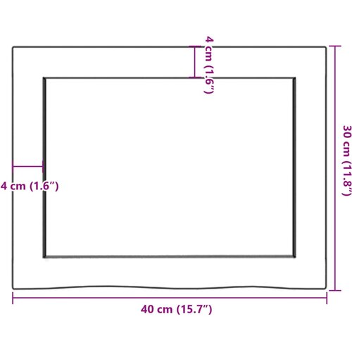  Kupaonska radna ploča 40x30x(2-6) cm netretirano masivno drvo Slike