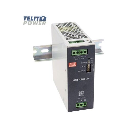 Mean Well XDR-480E-24 – 480W DIN, industrijsko šinsko napajanje 24V, ultra tanko ( 4971 ) Cene