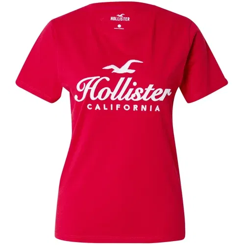 Hollister Majica vatreno crvena / bijela