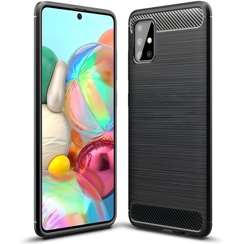  Ovitek Carbon Shield TPU za Samsung Galaxy A51 - Črna KP9480 Slike