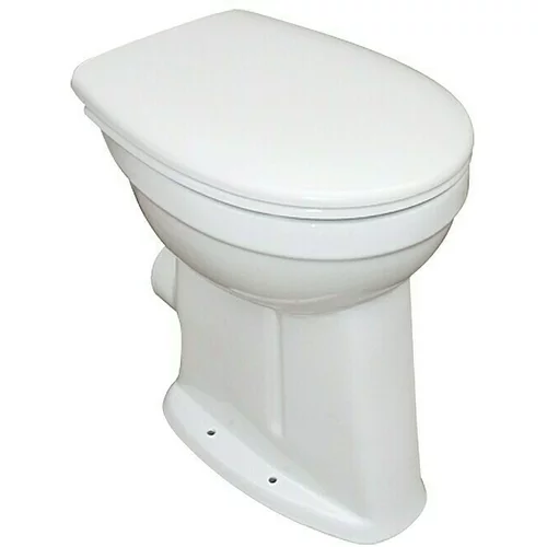 CAMARGUE Set stajaća WC školjka s daskom Plus 100 (S rubom za pranje, Bez posebne glazure, Oblik ispiranja: Plosnato, WC odvod: Vodoravno, Bijele boje)