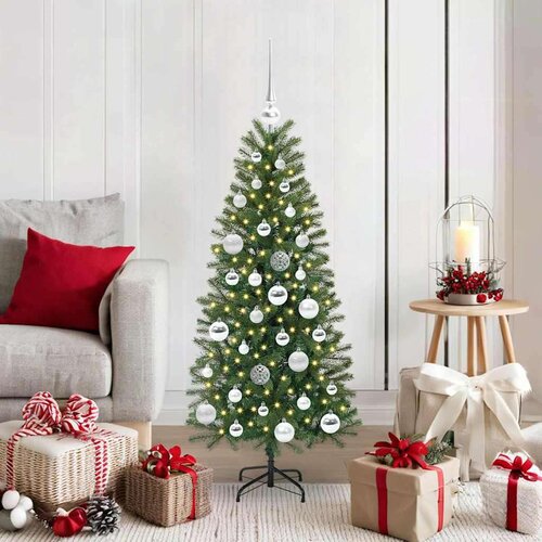 vidaXL Umestno božično drevo med 150 LED Zelena 120 cm PE in PVC Cene