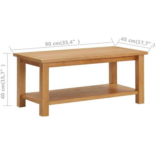 VidaXL Stolić za kavu 90 x 45 x 40 cm od masivne hrastovine Slike
