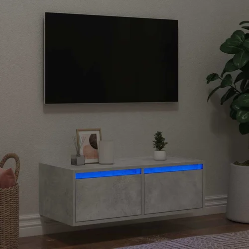 vidaXL TV ormarić s LED svjetlima siva boja betona 75x35,5x25 cm