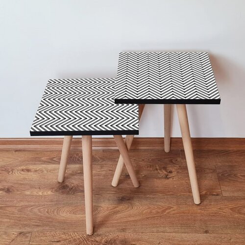 Lessentiel Maison set klub stolova, 2 komada belo-crni Slike
