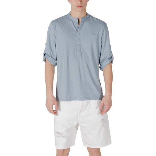 Antony Morato Polo majice dolgi rokavi REGULAR FIT WITH EMBROIDERED LOGO MMKL00334-FA100260 Modra Cene
