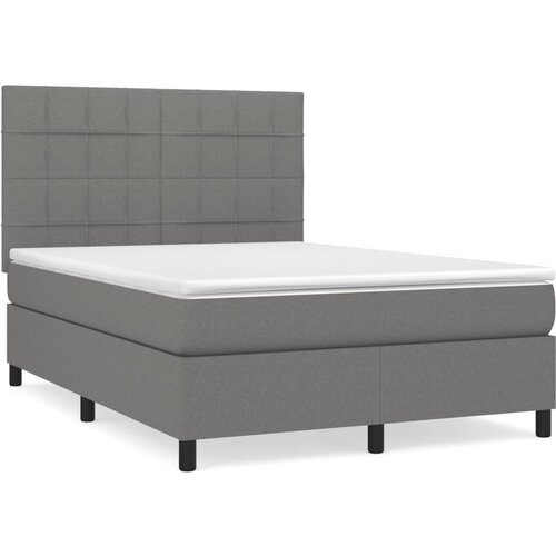 Maison Chic Box spring posteljni - Vzmetna postelja z vzmetnico temno siv 140x190 cm blago SL19383, (21894097) Cene