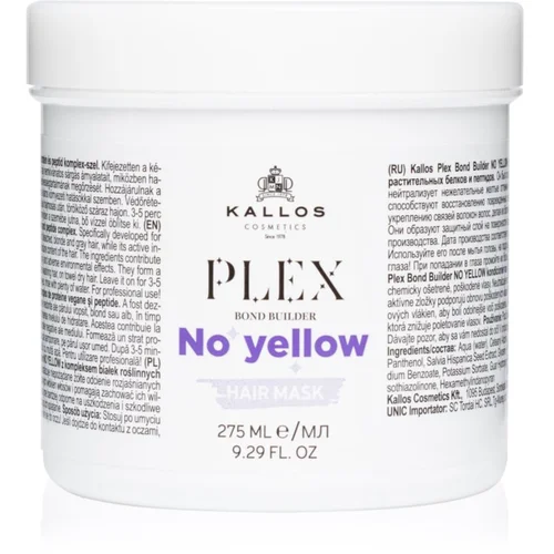 Kallos Plex No Yellow maska za lase za nevtralizacijo rumenih odtenkov 275 ml