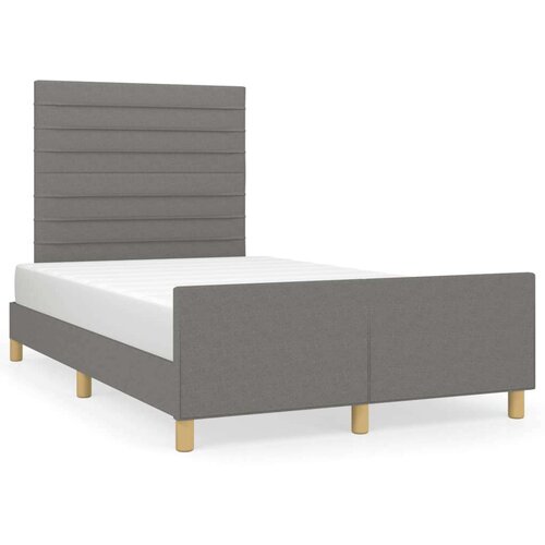 VidaXL Okvir za krevet s uzglavljem tamnosivi 120x190 cm od tkanine Slike