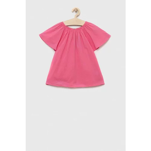 United Colors Of Benetton Otroška bombažna majica roza barva