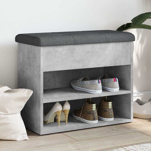  Klupa za cipele siva boja betona 62x32x50 cm konstruirano drvo Cijene