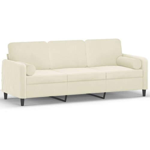 Maison Chic kavč - Sofa - Kanape trosed z okrasnimi blazinami krem 180 cm žamet, (21727543) Cene