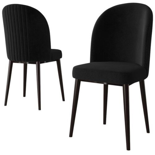 Hanah home set trpezarijskih stolica Aste 8 kom, crna tkanina Babyface, braon metalne noge Cene