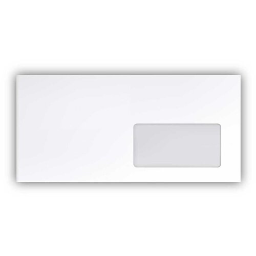  Kuverta amerikanka, 230 x 110 mm, z desnim okencem, 100 kosov, 80 g bela Cene