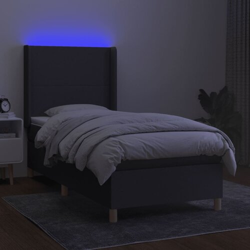  box spring s madracem LED tamnosivi 100x200 cm tkanina Slike
