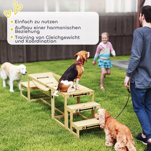  Agility set za pse konstrukcija za dresuru pasa s mostom stepenicama platformom od jelovine za velike pse do 40 kg Slike