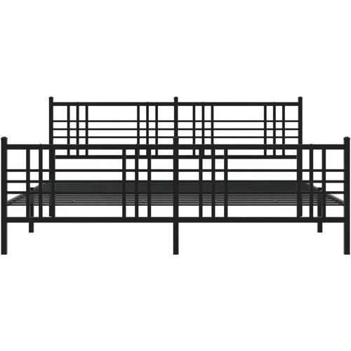 VidaXL Metalni okvir kreveta uzglavlje i podnožje crni 183x213 cm Slike