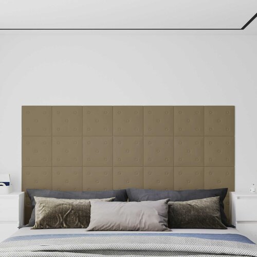  Zidna uzglavlja 12 pcs Boja cappuccina 30 x 30 cm Lažna koža Cijene