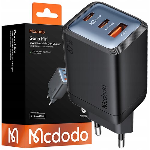 McDodo HITR STENSKI POLNILEC KOCKASTI NAPAJALEC 3X USB-C PD USB-A GAN 67W, (5000337893) Slike