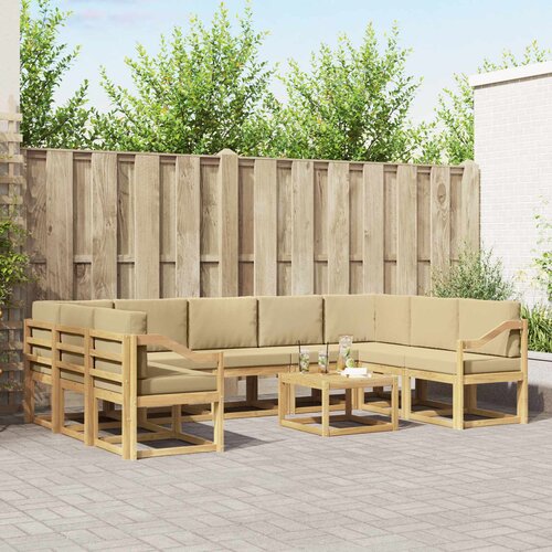  Set vanjskih sofa 10 kom. Bijela i bež Poliester Cene