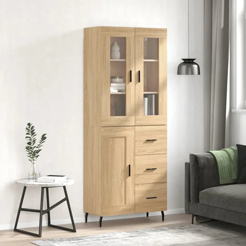 vidaXL Visoka komoda sonoma hrast 69,5x34x180 cm inženirski les