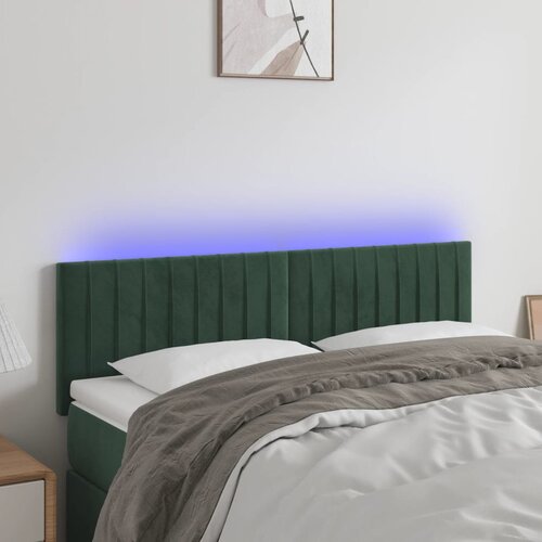 The Living Store led posteljno vzglavje temno zeleno 144x5x78/88 cm žamet - led vzglavje, (21488111) Slike